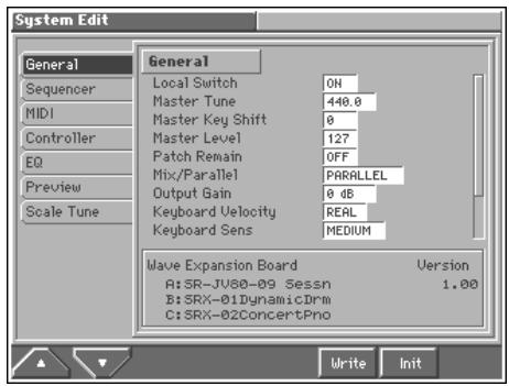 ROLAND FANTOM - Settings Common to the Entire System (General) - 1