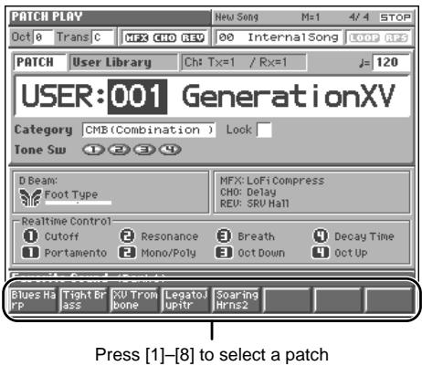 ROLAND FANTOM - Selecting from [1]-[8] - 1