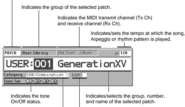 ROLAND FANTOM - Functions in the PATCH PLAY Screen - 3