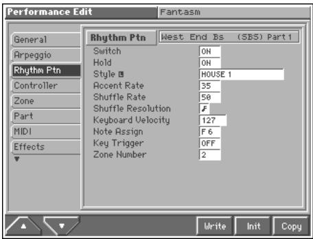ROLAND FANTOM - Rhythm Pattern Settings (Rhythm Ptn) - 1