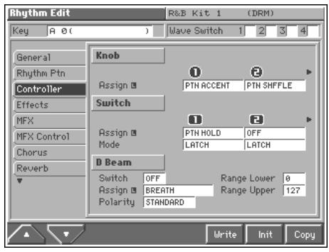 ROLAND FANTOM - Realtime Controller / D Beam Controller Settings (Controller) - 1