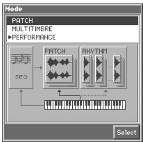 ROLAND FANTOM - Press [MODE]. - 1