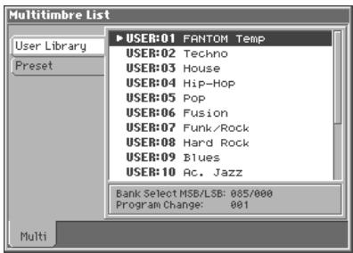 ROLAND FANTOM - Selecting Multimbres from a List - 1