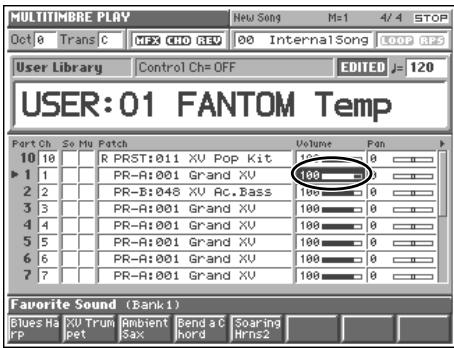ROLAND FANTOM - Adjusting the Volume and Pan of Each Part - 1