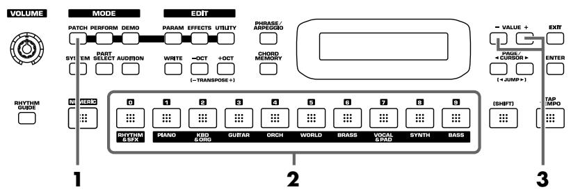 ROLAND JUNO D - ■ Selecting a patch by category - 1