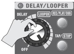 ROLAND CUBE-40XL - Set the [DELAY/LOOPER] knob at LOOPER. - 1