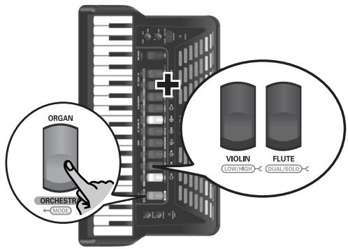 ORGAN ORCHESTR MODE VIOLIN LOW/High FLUTE DUAL/SOLO