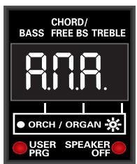 CHORD/ BASS FREE BS TREBLE A.A. ORCH / ORGAN USER SPEAKER PRG OFF