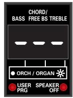 ROLAND FR-3XB WH - To transpose one octave up, hold down the [SET] register and press treble register [2] (OCT+). - 3