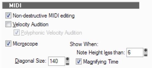 ROLAND SONAR X1 STUDIO - Configuration des options du mode microscope - 1