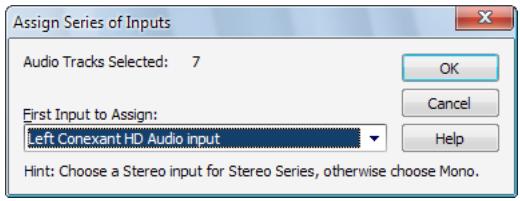 ROLAND SONAR X1 STUDIO - Boîte de dialogue affecter une série d'entrées - 1
