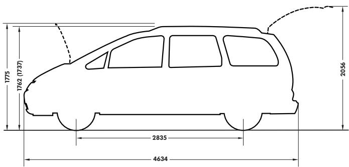 VOLKSWAGEN SHARAN - Dimensions. - 1