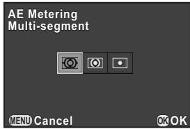 PENTAX Q - Use the four-way controller (▲▶) to select a metering method, and press the OK button. - 1
