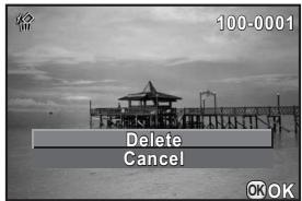 PENTAX Q - Use the four-way controller (▲▼) to select [Delete]. - 1
