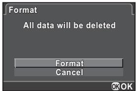 PENTAX Q - Use the four-way controller (▲▼) to select [Format], and press the OK button. - 1