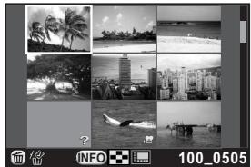 PENTAX Q - Turn the e-dial to the left (toward  ) in Playback mode. - 1