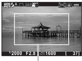 PENTAX Q - Position the subject inside the AF frame, and press the shutter release button halfway. - 1