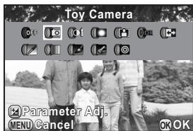PENTAX Q - Use the four-way controller (  ) to select a filter. - 1