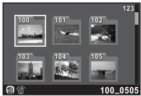 PENTAX Q - In the multi-image display screen, turn the e-dial to the left (toward  ) again. - 1