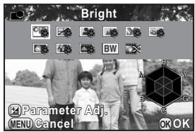 PENTAX Q - Use the four-way controller (  ) to select an image finishing tone. - 1