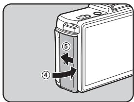 PENTAX Q - Close the battery cover, and then slide it in the direction of the arrow (4 5) - 1