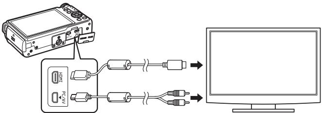 PENTAX Q - Connecting the Camera to a Video Input Terminal or HDMI Input Terminal - 1