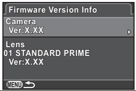 PENTAX Q - Select [Firmware Version Info] in the [ Set-up 3] menu, and press the four-way controller (▶). - 1
