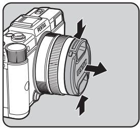 PENTAX Q - Align the Lens mount index (red dots: ③) on the camera and the lens, and secure by turning the lens clockwise until it clicks. - 2