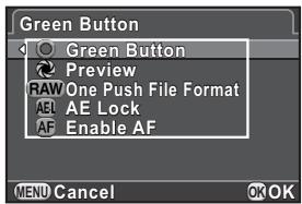 PENTAX Q - Setting the Green Button Operation - 1