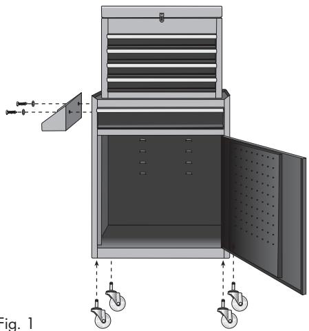 KOMPERNASS KH 3256 WORKSHOP TOOL TROLLEY - Montage du casier latéral - 1