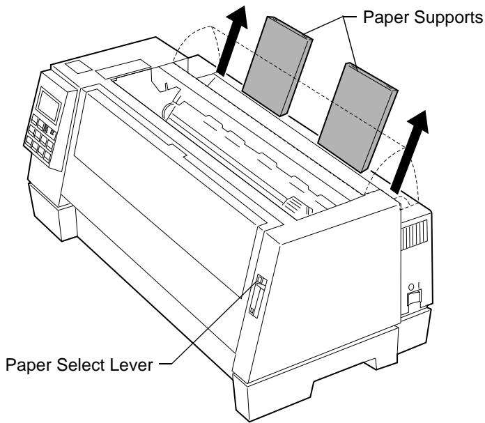 LEXMARK FORMS PRINTER 4227 PLUS - Pull the paper supports up. - 1