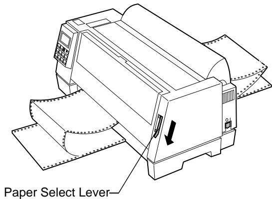 LEXMARK FORMS PRINTER 4227 PLUS - Loading a Single Sheet or Envelope With Continuous Forms Already Loaded - 1
