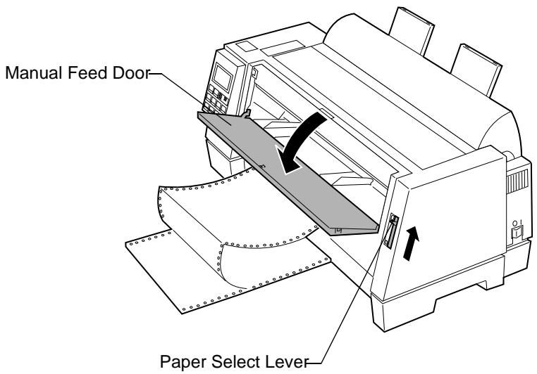 LEXMARK FORMS PRINTER 4227 PLUS - Loading a Single Sheet or Envelope With Continuous Forms Already Loaded - 3