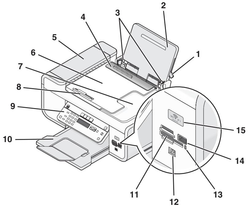 Diagram of a printer with numbered parts, highlighting internal components such as the printer's internal structure and internal wiring.