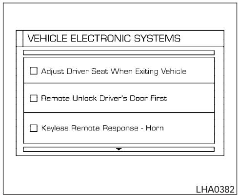 NISSAN ARMADA 2005 - Setting Audio or HVAC display: - 1