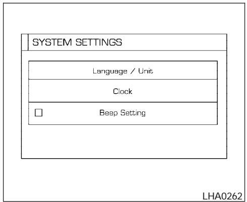 NISSAN ARMADA 2005 - Return all settings to default: - 1