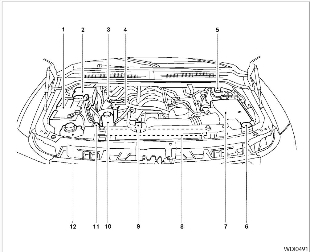 NISSAN ARMADA 2006 - ENGINE COMPARTMENT CHECK LOCATIONS - 1