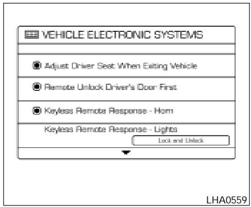 NISSAN ARMADA 2006 - Setting Audio or HVAC display: - 1