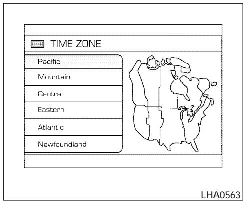 NISSAN ARMADA 2007 - Selecting the time zone: - 1