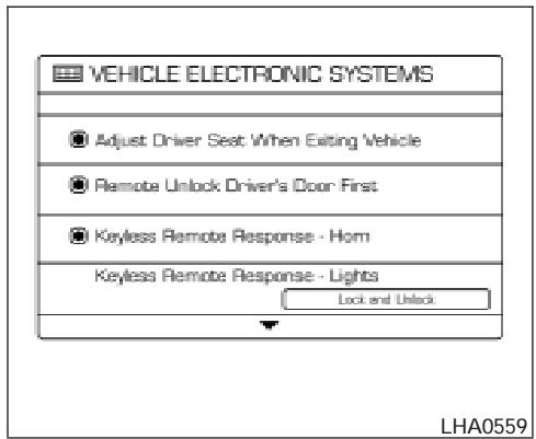 NISSAN ARMADA 2007 - Lower display setting: - 2