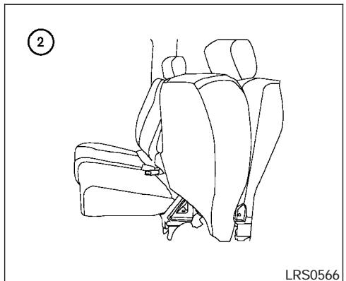 NISSAN FRONTIER 2006 - Folding the rear bench seat - 1