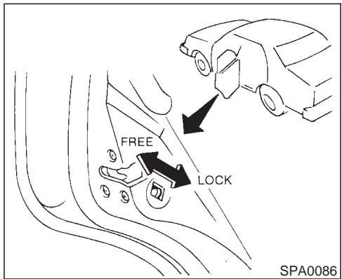 NISSAN MAXIMA 2001 - LOCKING WITH POWER DOOR LOCK SWITCH - 1