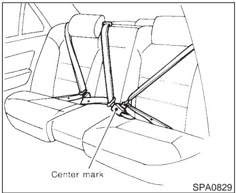 NISSAN MAXIMA 2001 - Checking seat belt operation - 1