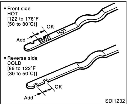 NISSAN MAXIMA 2001 - TEMPERATURE CONDITIONS FOR CHECKING - 1