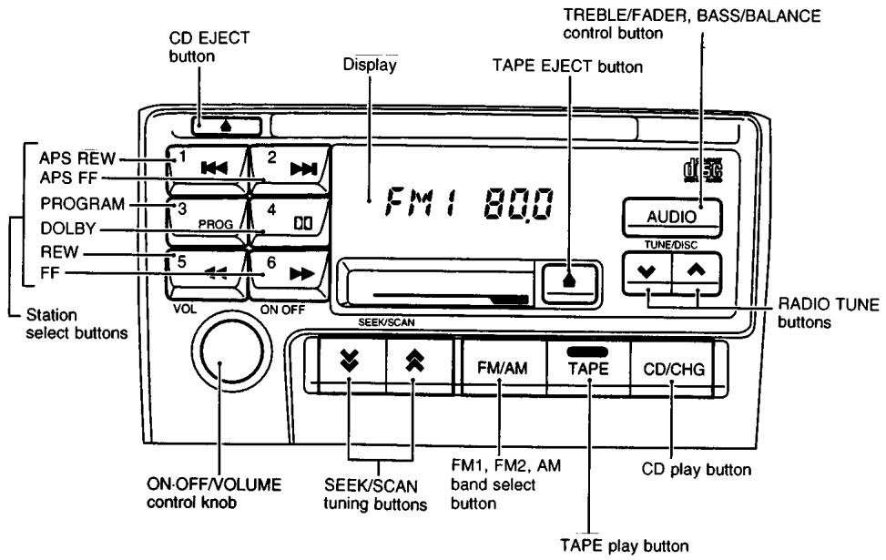 NISSAN MAXIMA 2001 - FM-AM RADIO WITH CASSETTE PLAYER AND COMPACT DISC PLAYER - 1