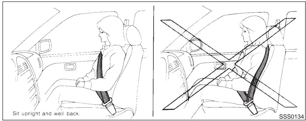 NISSAN MAXIMA 2001 - PRECAUTIONS ON SEAT BELT USAGE - 1