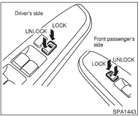 NISSAN MAXIMA 2003 - LOCKING WITH INSIDE LOCK KNOB - 1