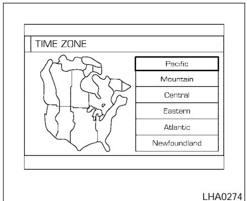 NISSAN MAXIMA 2004 - Selecting the time zone: - 1