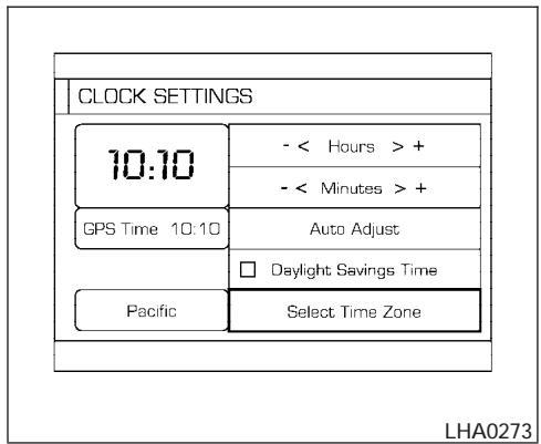 NISSAN MAXIMA 2004 - Adjusting the time to the GPS: - 1