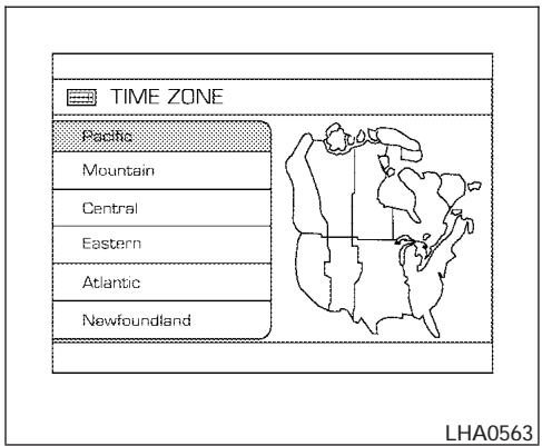 NISSAN MAXIMA 2006 - Selecting the time zone: - 1